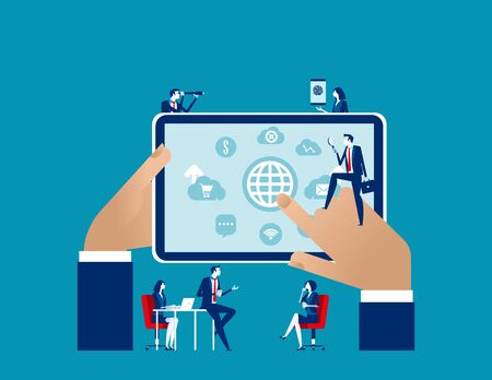 Investment analysis and selection. Concept business vector illustration, Global analysis, Investment technology.のイラスト素材