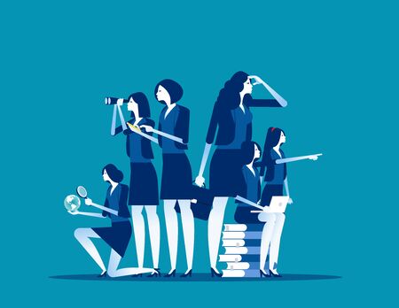 Team learning. Concept business vector illustration, Brainstorming, Planning, Colleagues.のイラスト素材