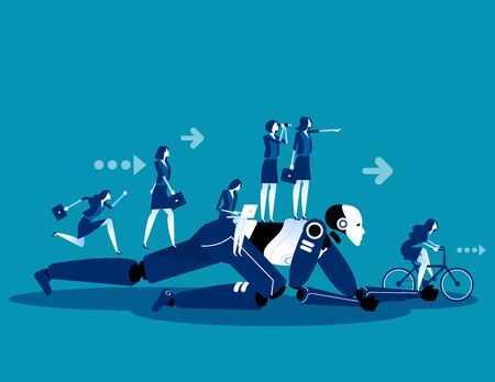 Robotics in business. Concept business vector illustration, Technology, Futuristic.のイラスト素材