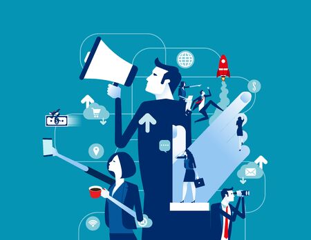 Business office team. Concept business vector illustration, Communication, Meeting, Coworker.のイラスト素材