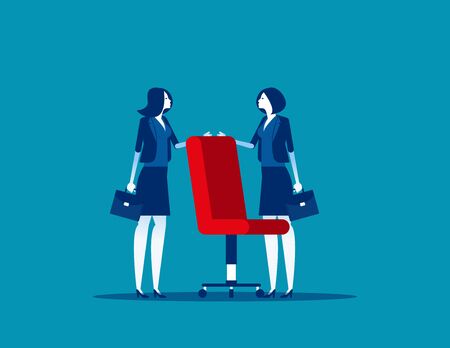 Business people fighting over for job chair. Concept business economy vector illustration. Struggle, Challenge.のイラスト素材
