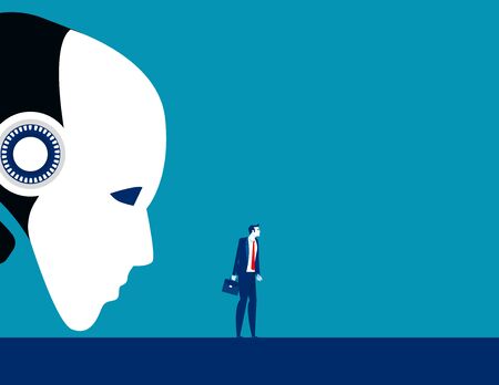 Technology violates privacy. Concept business vector illustration, Flat business cartoon style, Looking, AI, Artificial intelligenceのイラスト素材