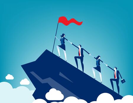 Business people together to success holding each team hands. Concept business teamwork vector illustration Supportのイラスト素材
