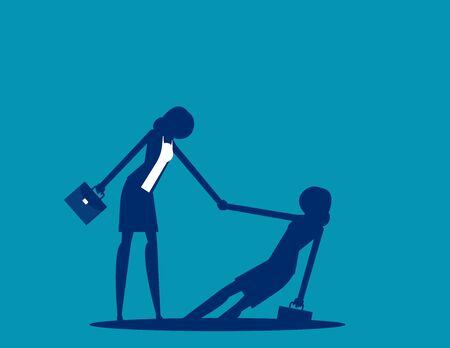 Business people self-reliant. Agreement yourself. Vector illustration business conceptのイラスト素材