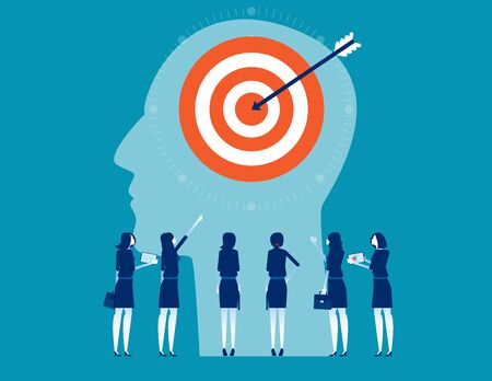 Business team customer target development for marketing. Data analysis purchaser conceptのイラスト素材