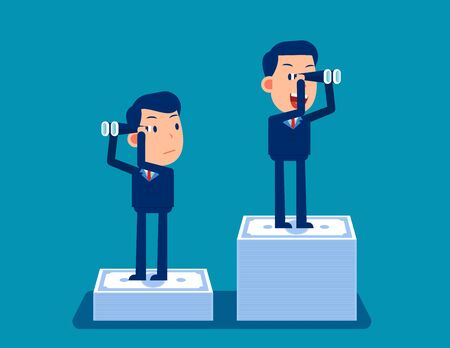 The difference of budget. Business financial concept, Flat cartoon vector styleのイラスト素材