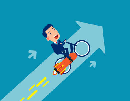 Ride and Flying up. Business growth with performanceのイラスト素材