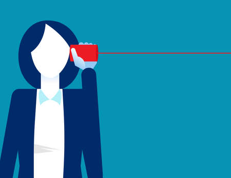 Business family pulling large coin. Business financial concept. Flat cartoon vector illustrationのイラスト素材