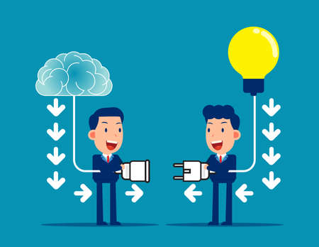 Business happy person running over speech bubble