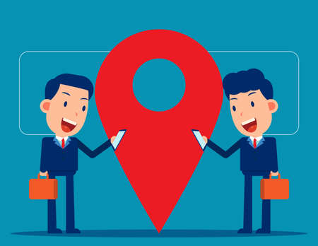Business and partner team near location point