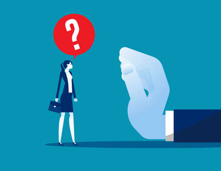 A woman pulling the idea bulb on both sidesのイラスト素材