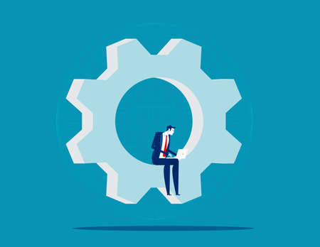 Growth in career ladder. Success in work concept. Stack of booksのイラスト素材