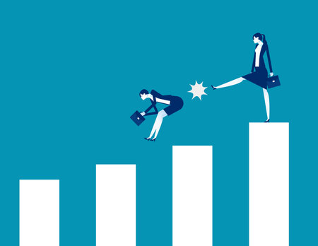 Business punish partnership. Business competition conceptのイラスト素材