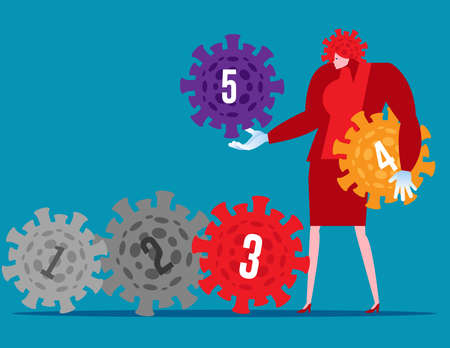 Viruses that evolved. Increasing the level of the virus.のイラスト素材