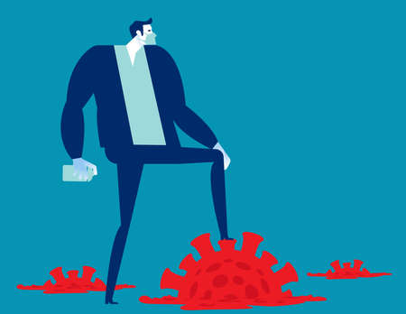 Can overcome the virus. Infected with the virusのイラスト素材