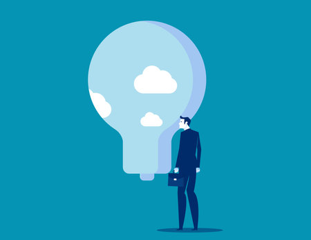 Looking through a bulb idea window. Creativity conceptのイラスト素材