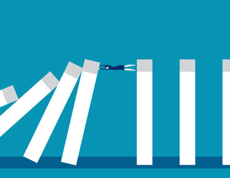 Dominoes falling bar graph Demonstrate Economic crisisのイラスト素材