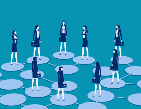 Business people team circle on the web. Team meeting vector conceptのイラスト素材