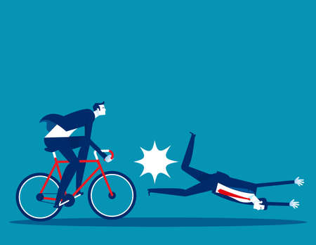 Business person driving bicycles crashed into othersのイラスト素材