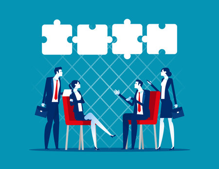 The Office team business sharing connection ideaのイラスト素材