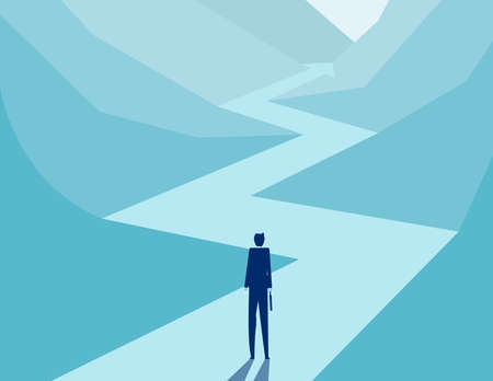 A Business person looking arrow road away forwardのイラスト素材