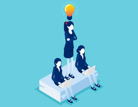 Resource searching for new manager a best job. Business isometric vector conceptのイラスト素材