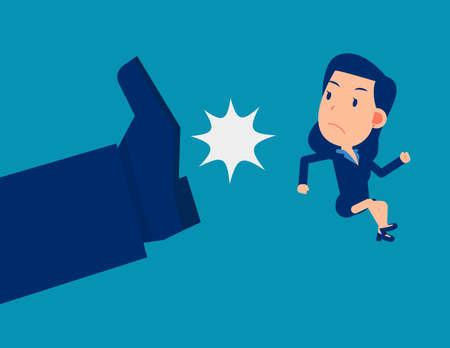 Kick business person out. Fired job conceptのイラスト素材