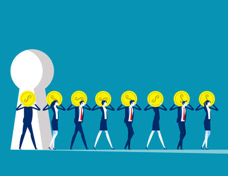 Business partner team with making money goldのイラスト素材