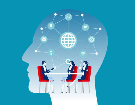 Business people group company investment interview and recruitment partnerのイラスト素材