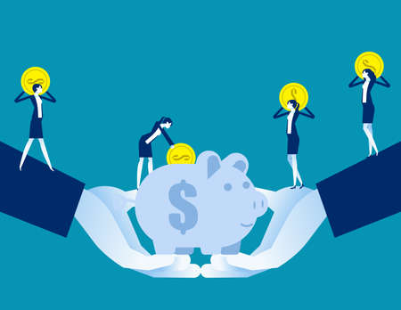 Investment strategy. Business team saving financial conceptのイラスト素材