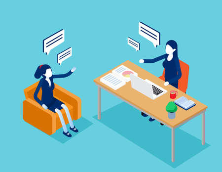 Employment business concept. Flat isometric vector illustrationのイラスト素材