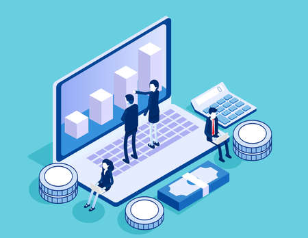Financial management. Isometric vector illustration style designのイラスト素材