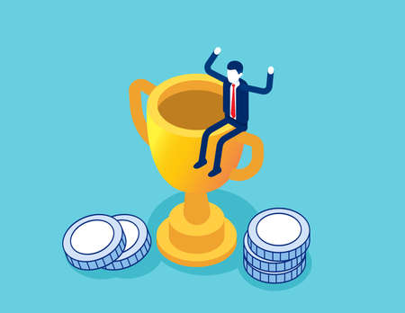 Leader success for business. Flat isometric vector illustration of successのイラスト素材