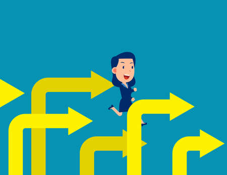 Run forward with the direction of the arrowのイラスト素材