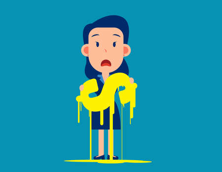 The money held is reduced in value. Business economic conceptのイラスト素材