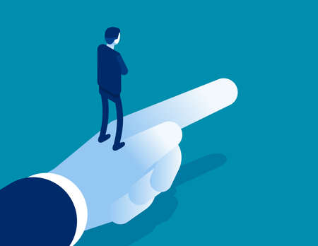Boss pointing the way forward. Isometric business investment conceptのイラスト素材