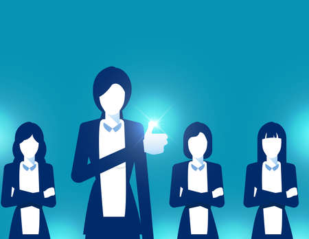 Business leader are posing confidently. Thumbs upのイラスト素材