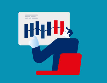 Stock market. Person trading on the stock exchangeのイラスト素材