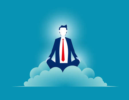Business sitting on cloud. Business vector illustration conceptのイラスト素材