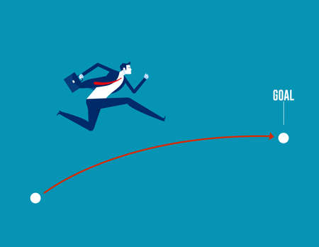 Business shortest route to achievement goals. Business vector illustrationのイラスト素材