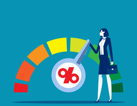 Score rating based. Business cartoon vector illustrationのイラスト素材