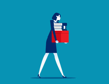 Business person with huge document folders box. Paperwork and office routine conceptのイラスト素材