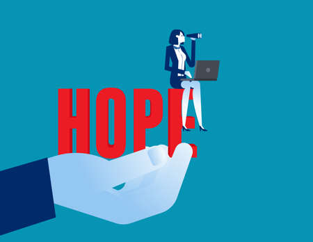 Believing in better future and holding faith. Business hope conceptのイラスト素材
