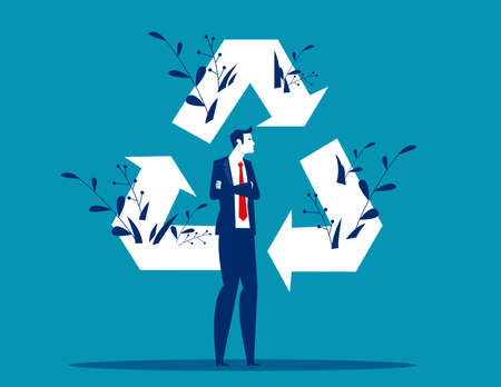 Business recycle arrow symbol as natural resources reusing conceptのイラスト素材