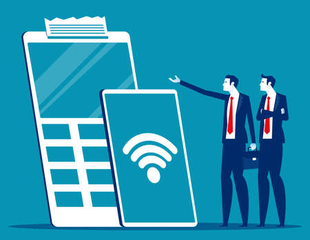 NFC connection concept. Contactless card payment abstract metaphorのイラスト素材