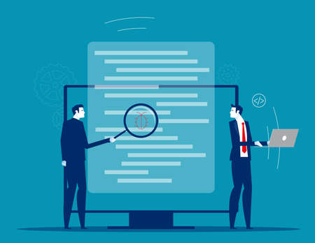 Software testing. Bug fixing abstract metaphorのイラスト素材