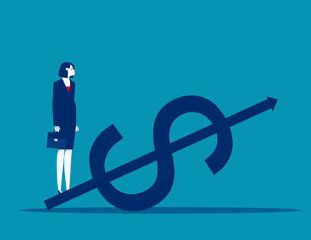 The path of the ups and downs of business person. Business vector illustrationのイラスト素材