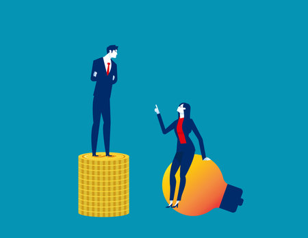 Business partner negotiation. Business fund raising and venture capitalのイラスト素材