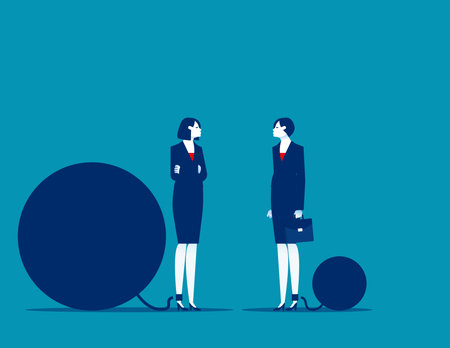 Depicts debt and financial burden. Business vector illustrationのイラスト素材