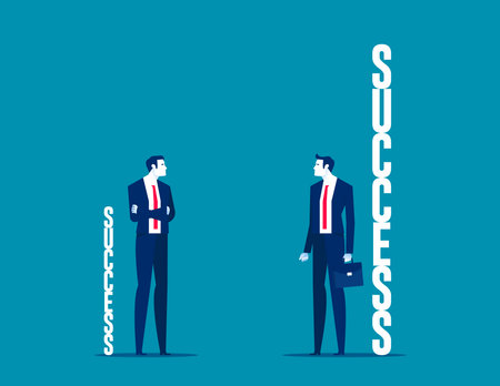 Business person with the different success. Business distance to success vector illustrationのイラスト素材